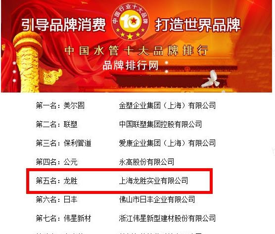 龍勝水管是十大品牌嗎？看了這圖，應(yīng)該就明白了！